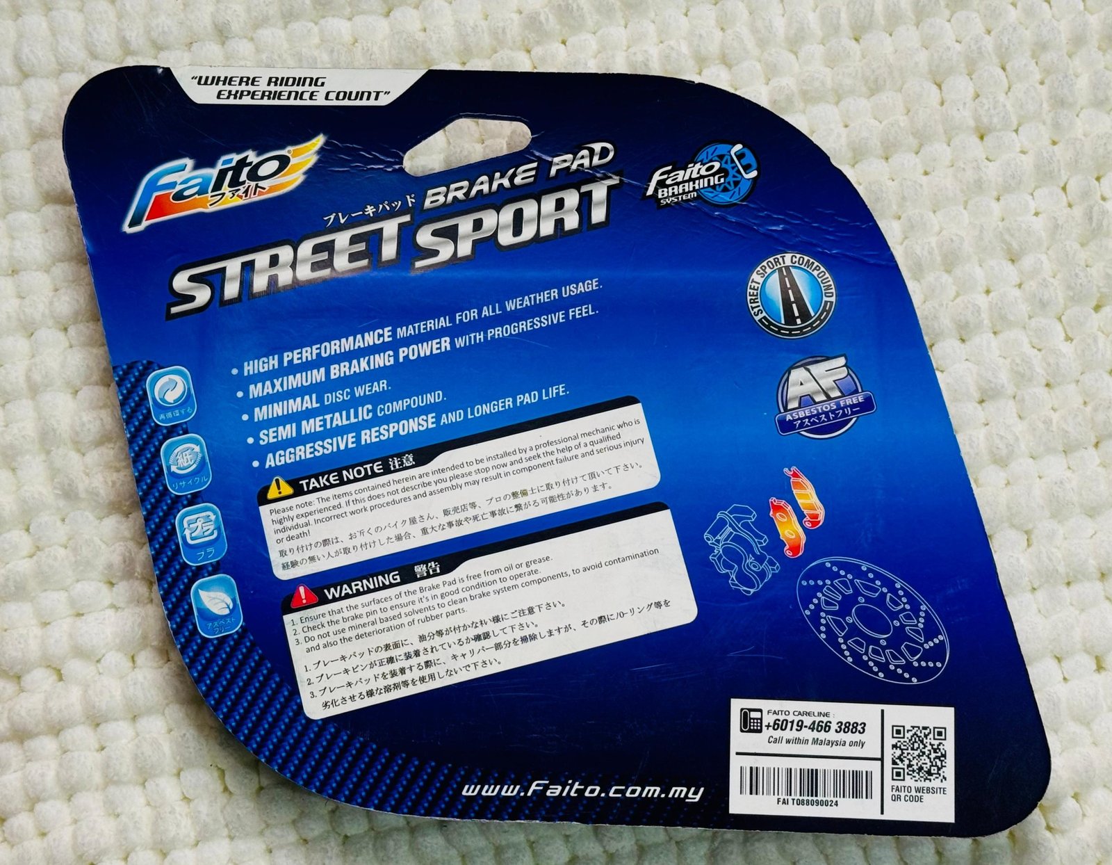 Faito Street Sport Rear Brake Pad for Suzuki Gixxer FI angle 2
