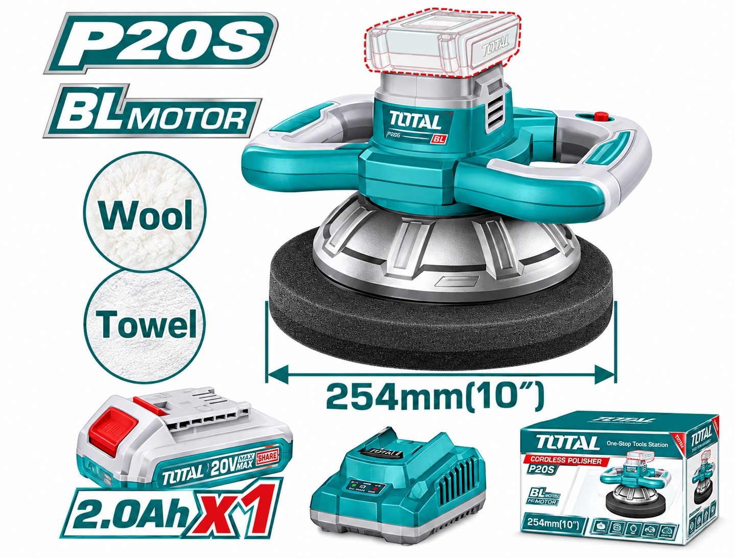 Total TOPLI2025481 Cordless Polisher