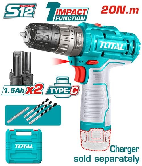 TOTAL TIDLI12202 Cordless Impact Drill