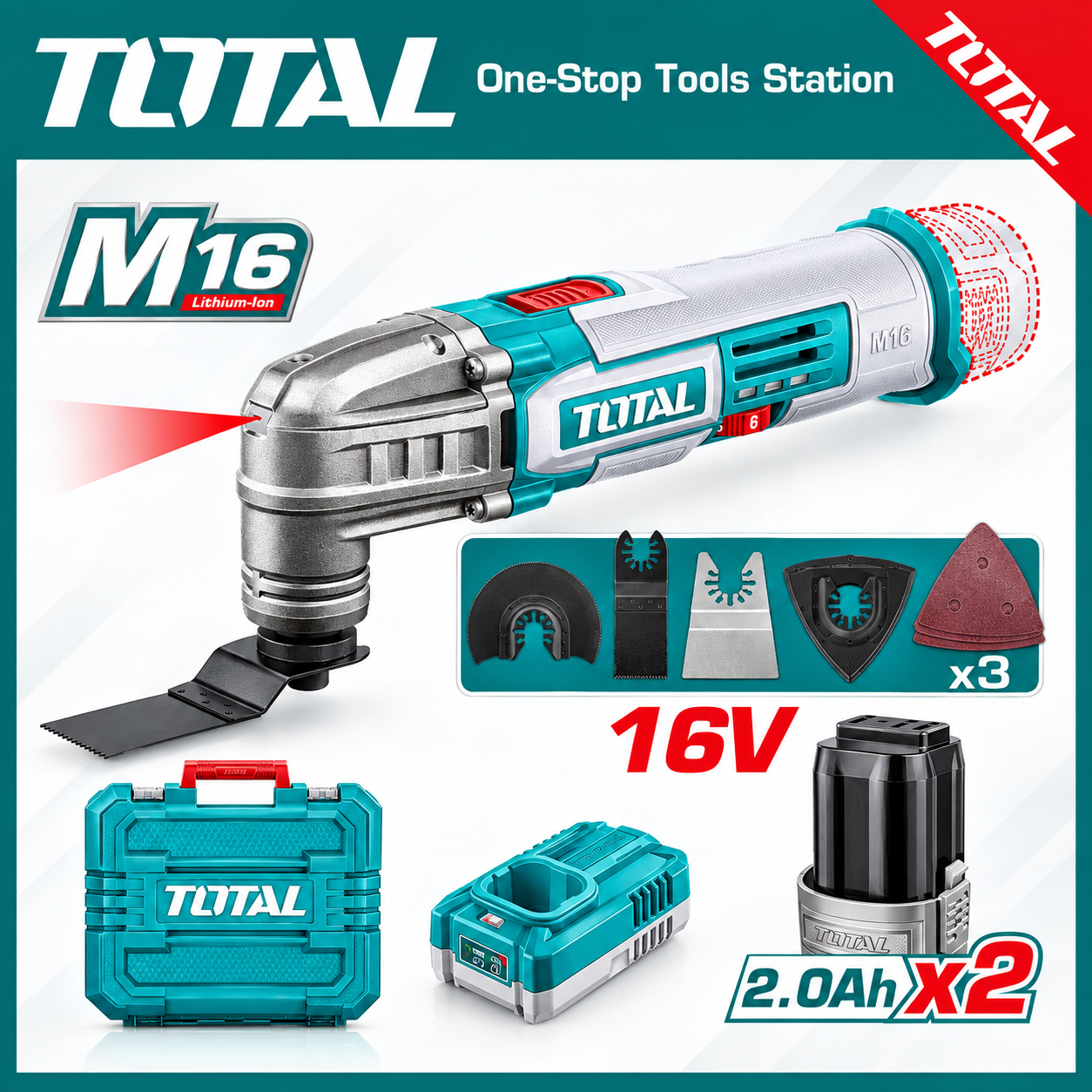 Total TMLI16222 Cordless Multi-Tool Kit