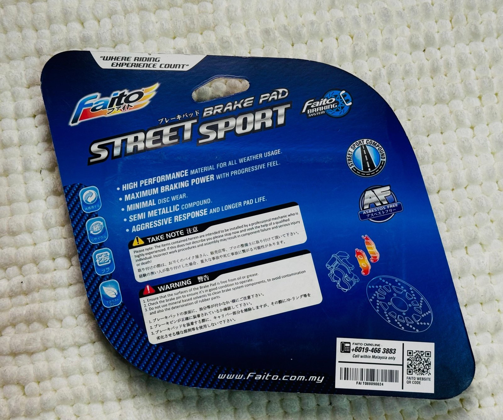 Faito Street Sport Front Brake Pad for Suzuki GSX-R150 & Gixxer angle 2