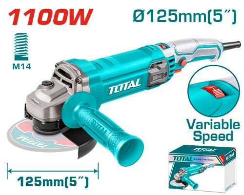 TOTAL TG110125565 1100W Variable Speed Angle Grinder 125mm