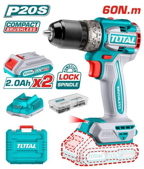 TOTAL TDLI205062 Compact Brushless Cordless Drill