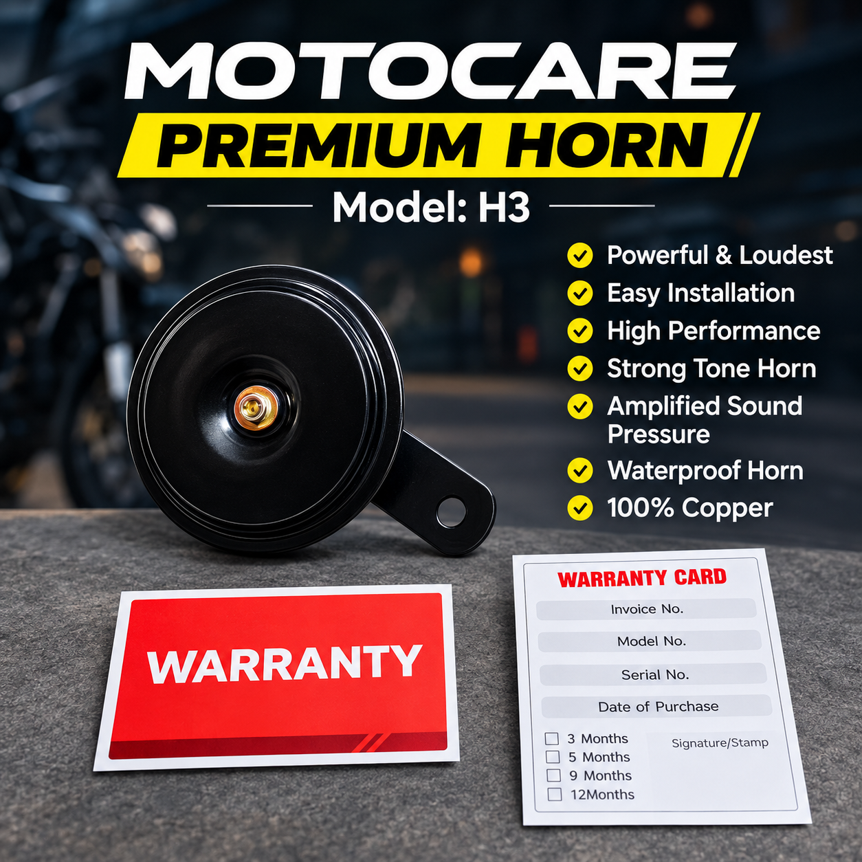 Motocare H3 Motorcycle Horn