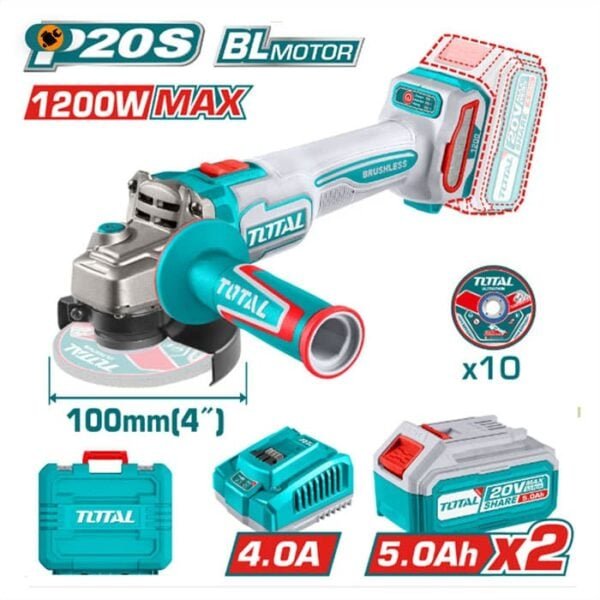 Total TAGLI2210032 20V Cordless Angle Grinder 100mm