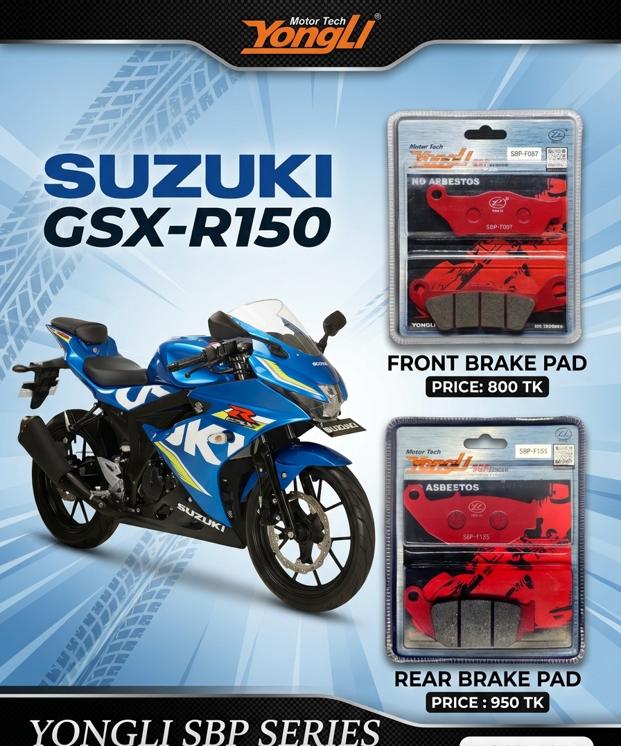 YongLi Brake Pads for Suzuki GSX-R150 Front & Rear