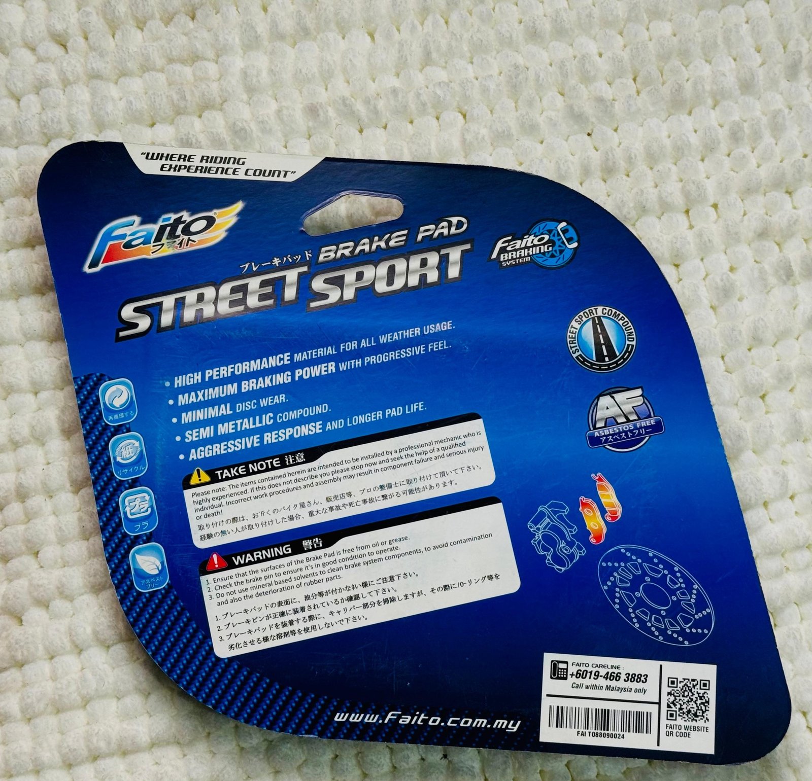 Faito Street Sport Front Brake Pad for Yamaha R15 Indo angle 2