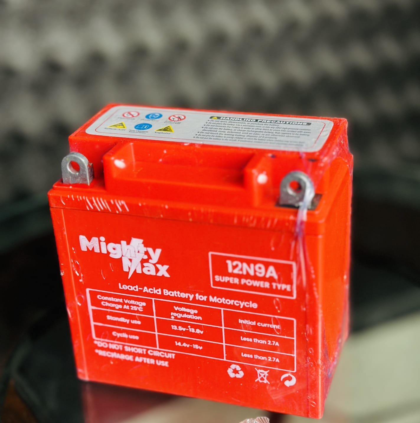Mighty Max Motorcycle Battery – 12N9A angle 2