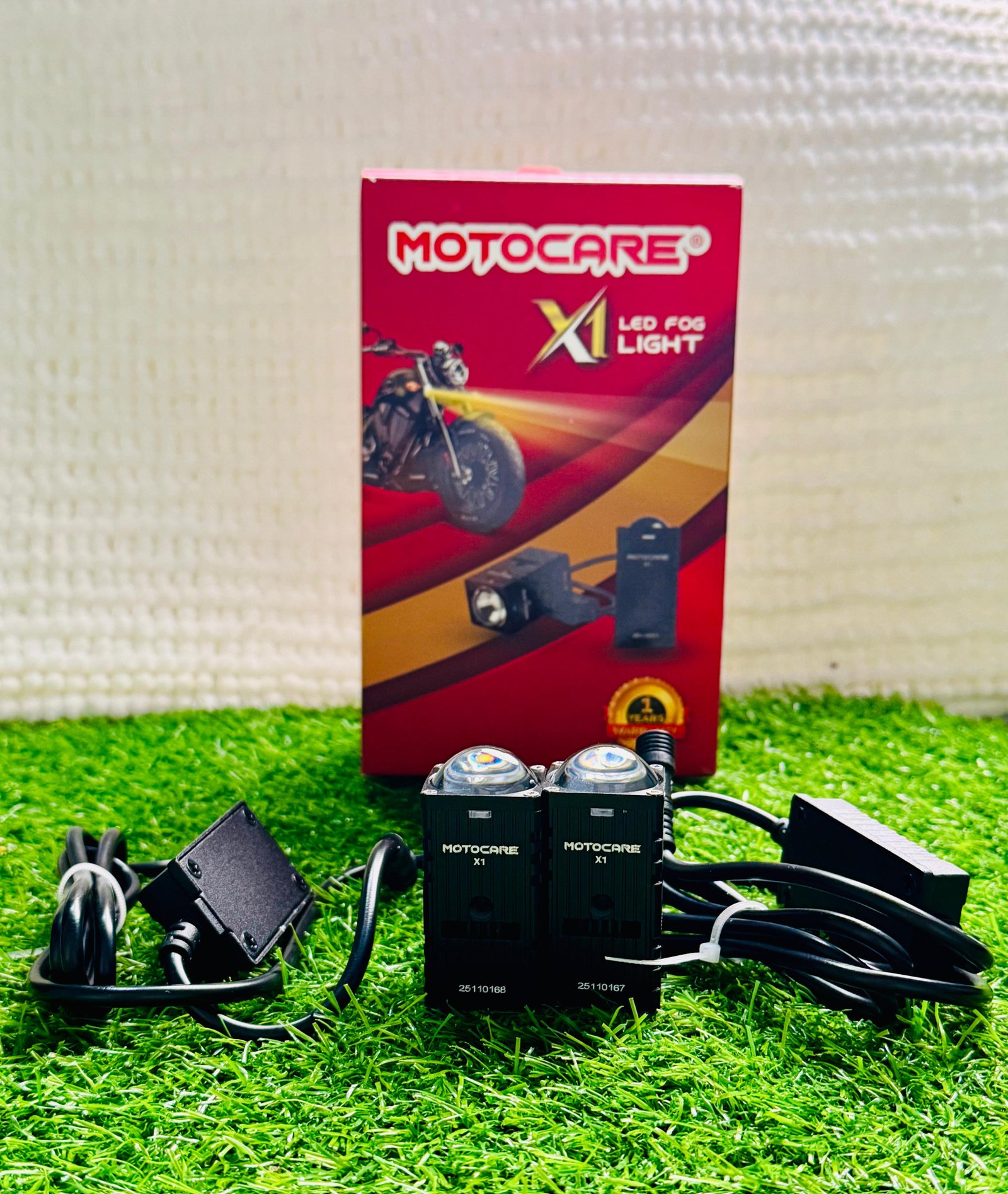 Motocare X1 LED Fog Light angle 2