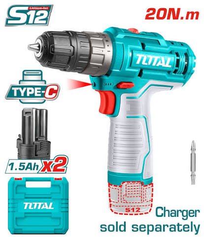 TOTAL TDLI12202 Lithium-Ion Cordless Drill