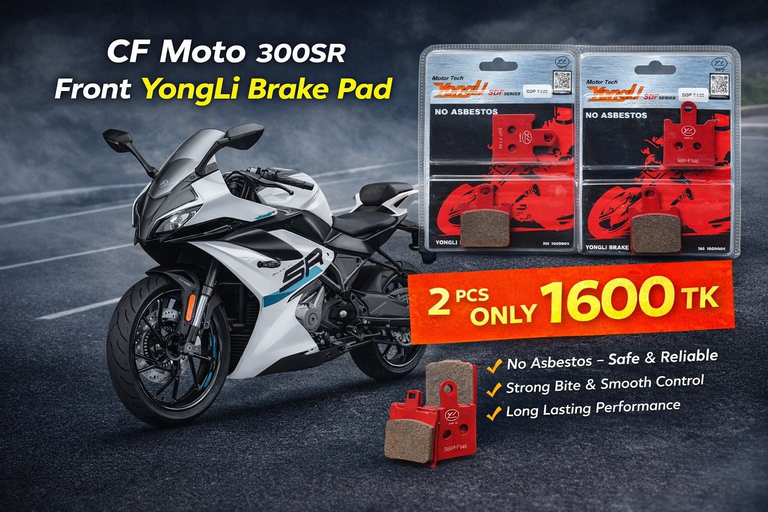 CF Moto 300SR Front YongLi Brake Pad
