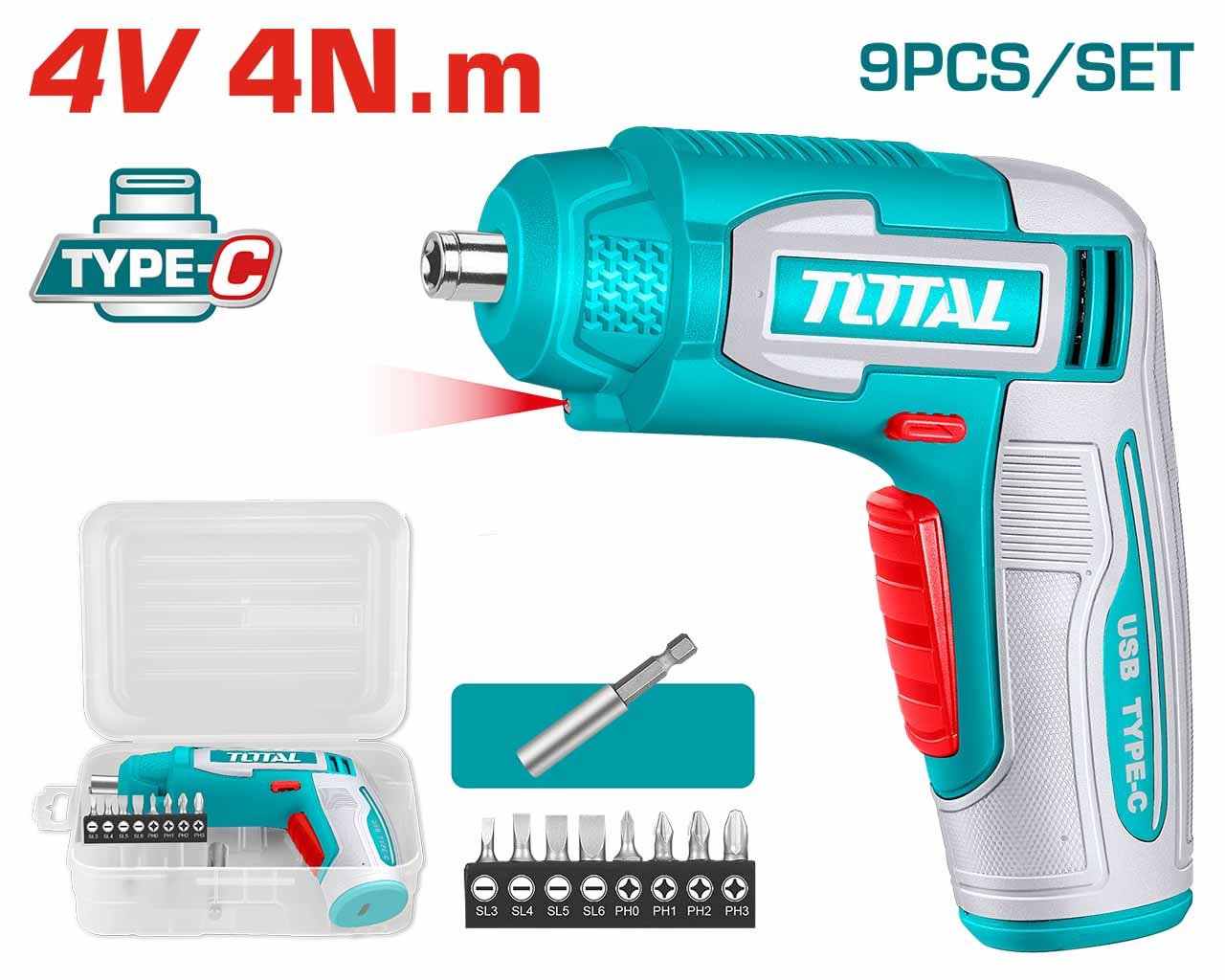 TOTAL TSDLI0458 Cordless Screwdriver