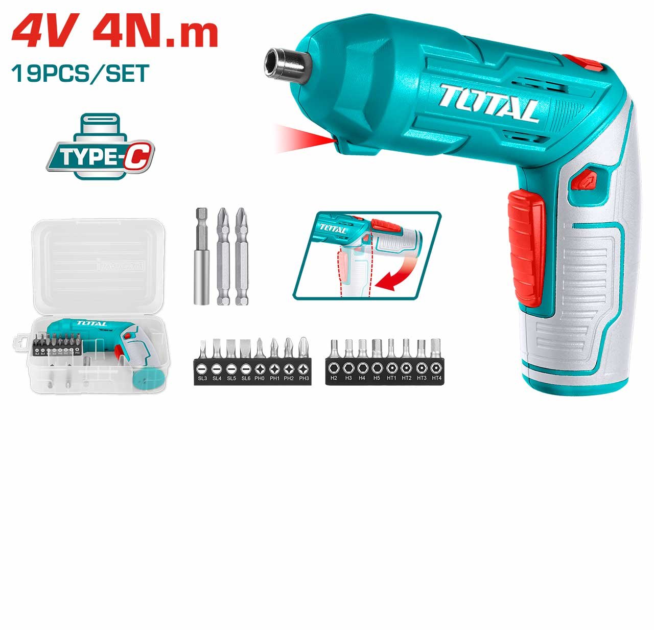 TOTAL TSDLI0442 Lithium-Ion Cordless Screwdriver