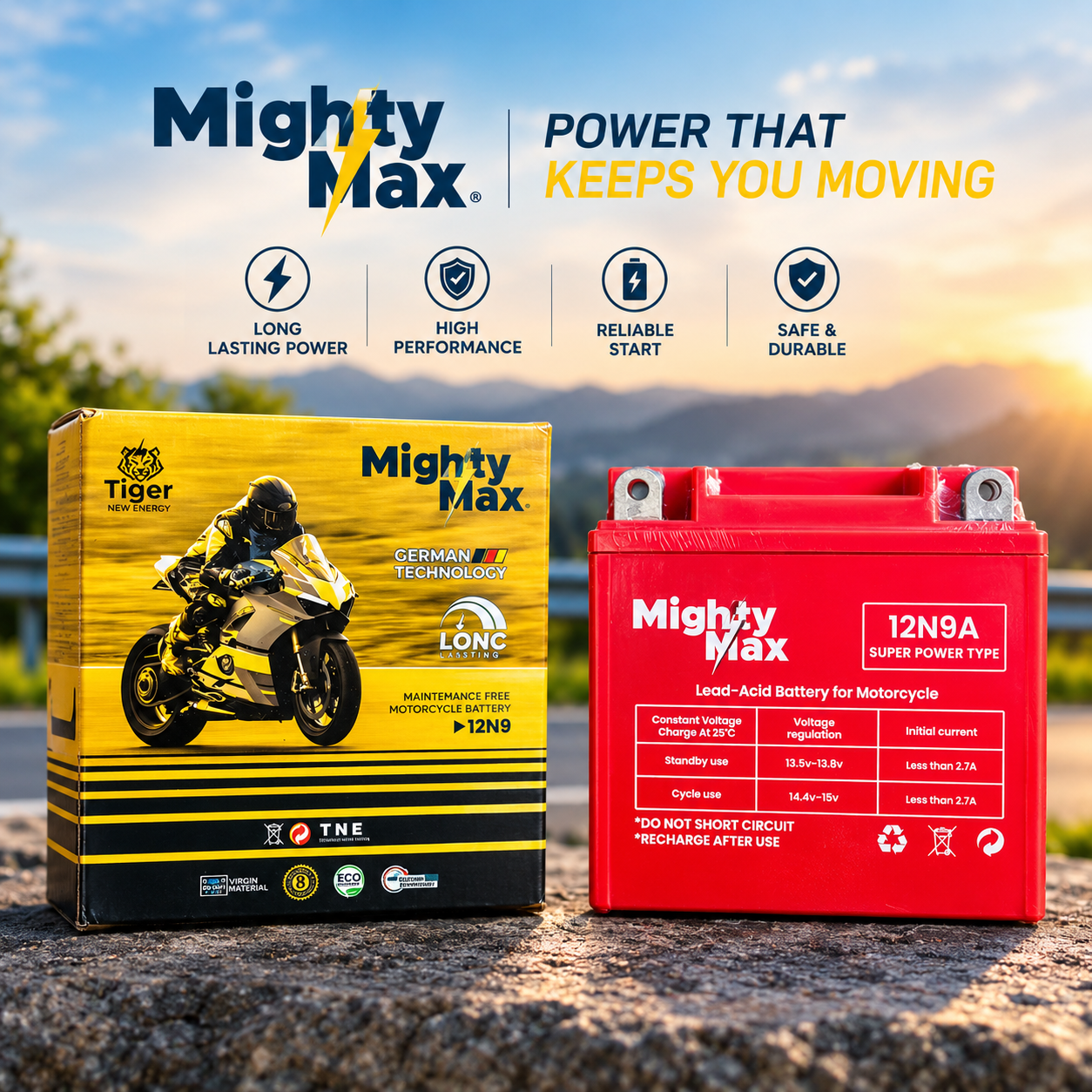 Mighty Max Motorcycle Battery – 12N9A