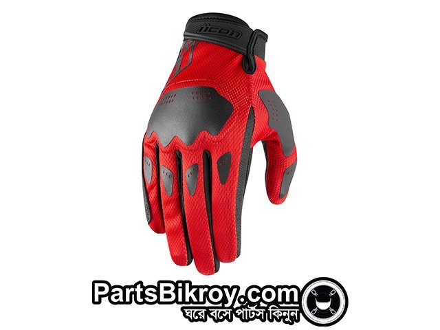 ICON Hooligan Glove Red Back Hand Gloves
