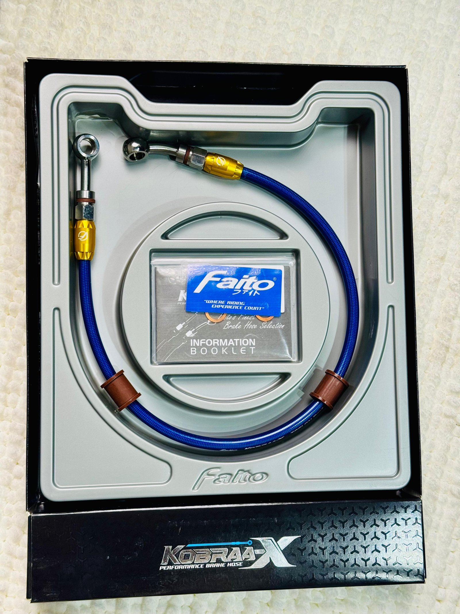 Faito Kobra-X Performance Braided Brake Hose 550mm angle 3