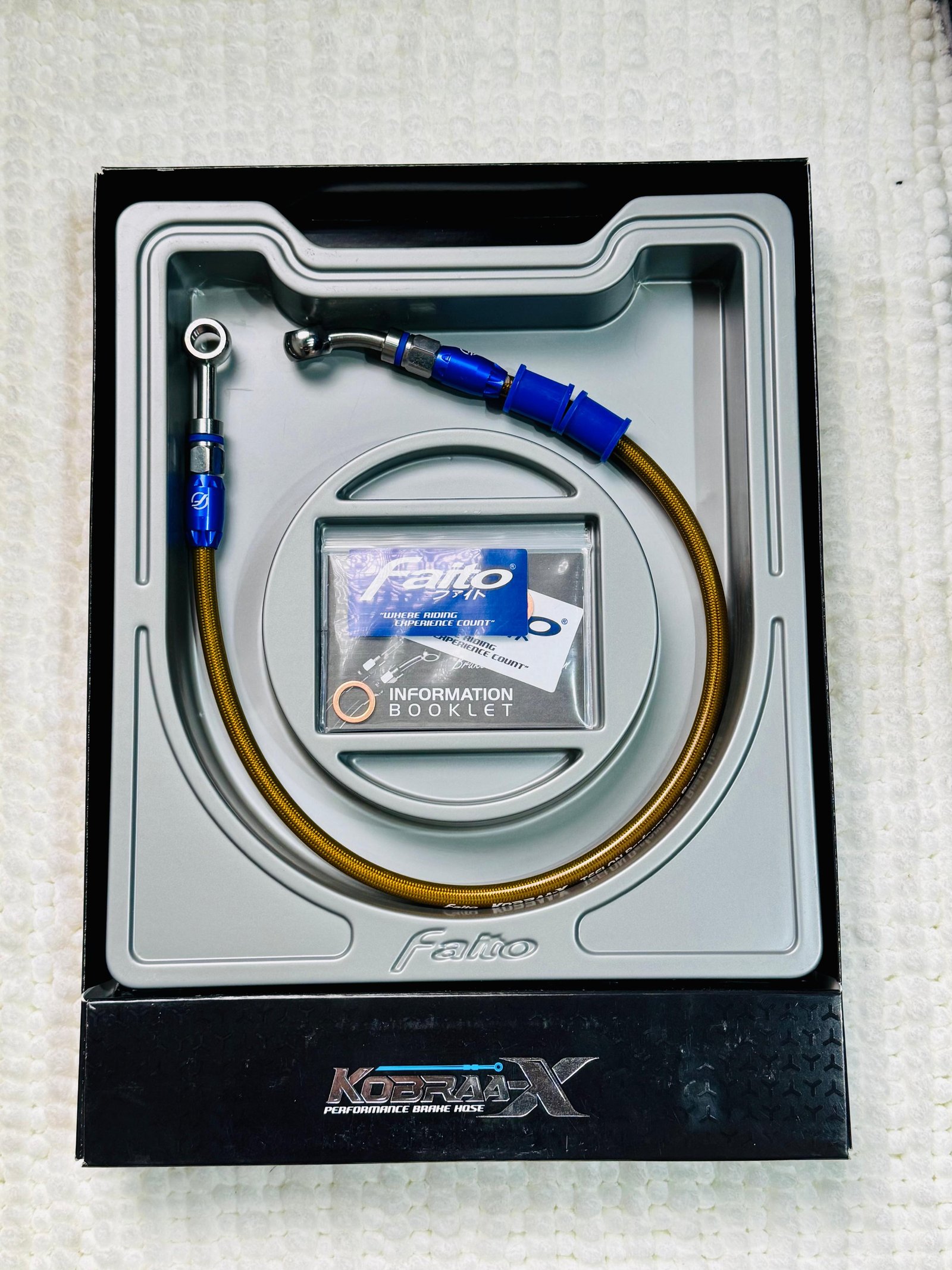 Faito Kobra-X Performance Braided Brake Hose 550mm angle 4