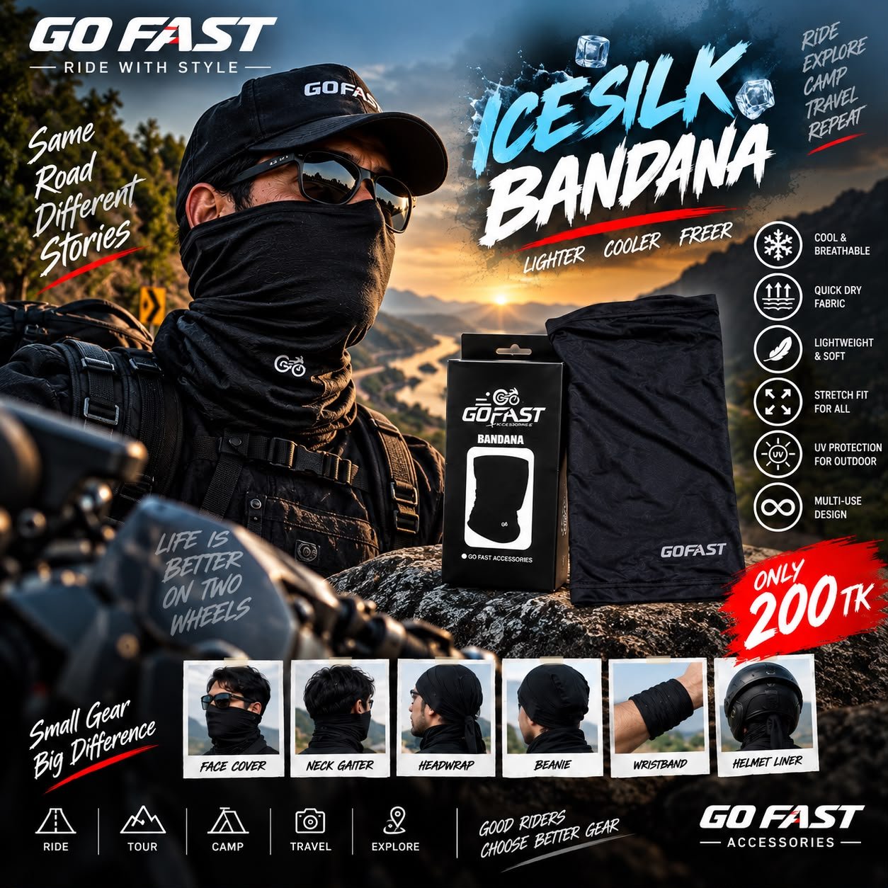 GOFAST Ice Silk Bandana