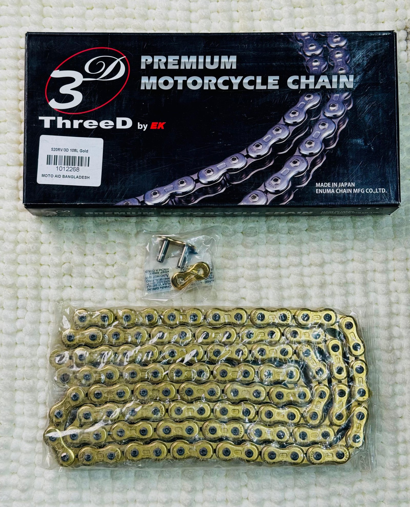 EK 520RV/3D (108 L) Motorcycle Chain 3D Gold Premium Edition