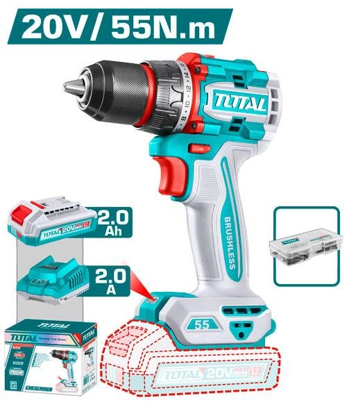TOTAL TDLI205582 20V Compact Brushless Cordless Drill