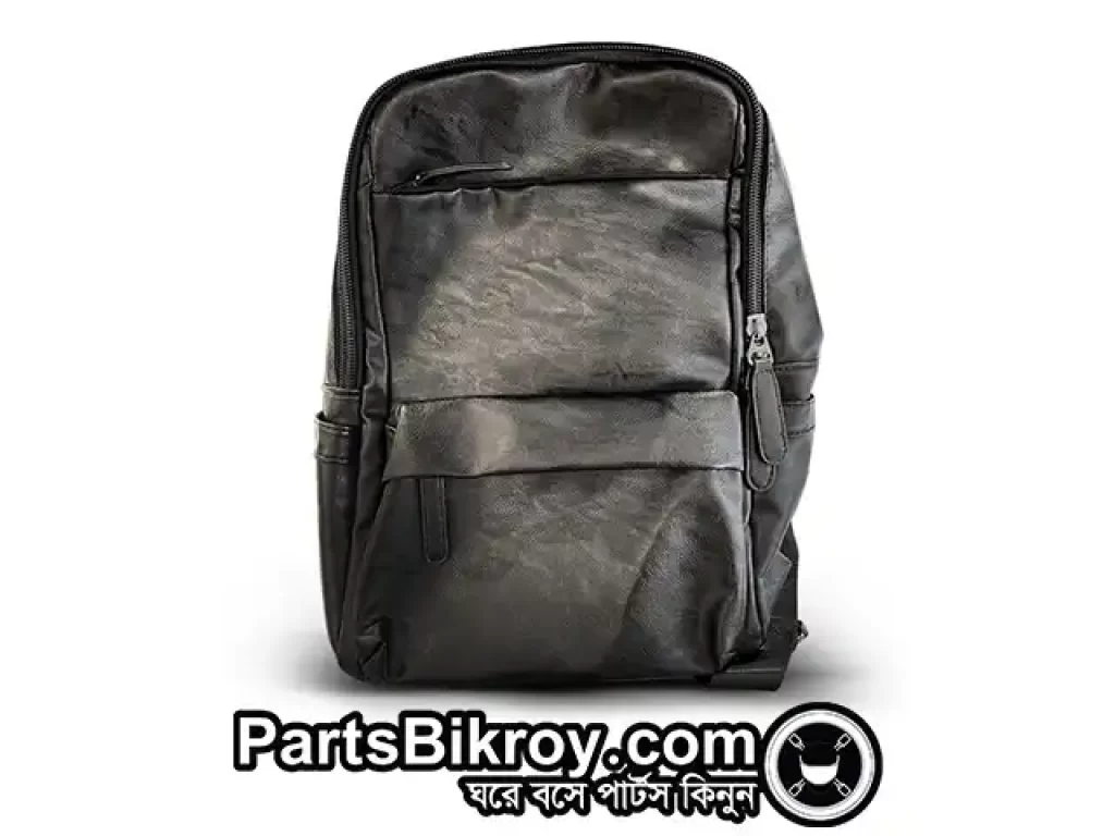 vulcan leather backpack black color