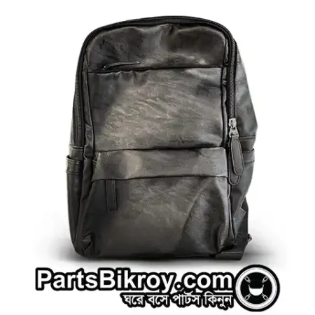 vulcan leather backpack black color