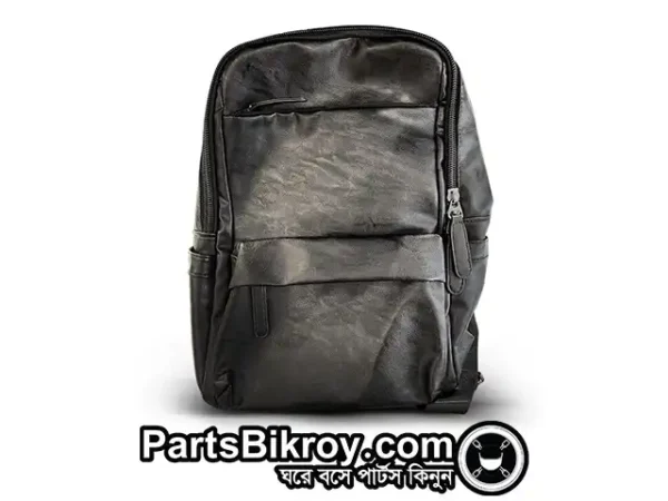 vulcan leather backpack black color