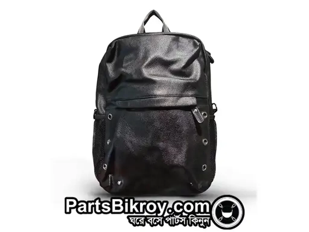 vulcan leather backpack black color