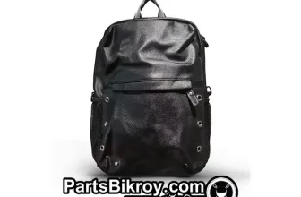 vulcan leather backpack black color
