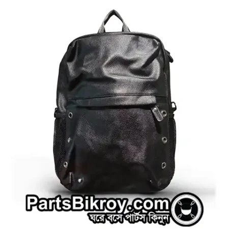 vulcan leather backpack black color